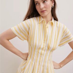 Ann Taylor Yellow and White Striped Maxi Dress